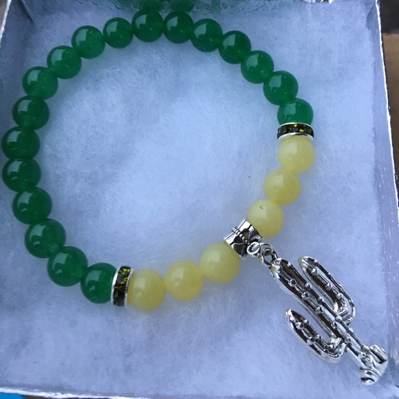 PeaceFrog Jewelry - Green Aventurine Yellow Peridot Cactus Bracelet
